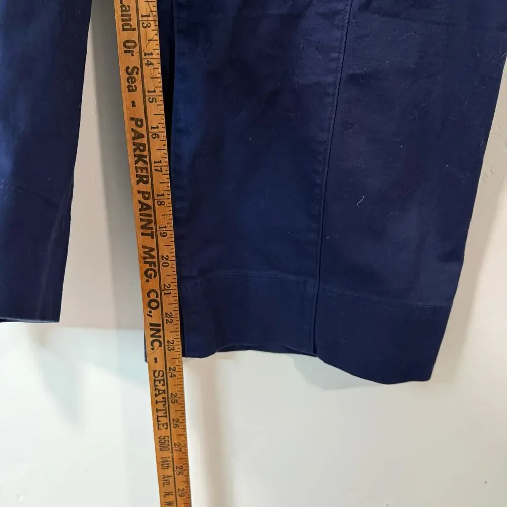 Duluth Trading Co‎ Women's Pants Workday Warrior Chino Wide Leg Crop Blue 14 Reg